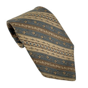 Vtg Yves Saint Laurent Silk Tie Skinny Floral Paisley Stripe Designer Boho 90s